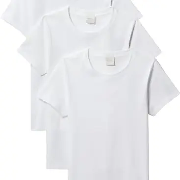 Calvin Klein Damen T-Shirt 3er Pack, Kurzarm, Rundhalsausschnitt, Weiß, Größe L