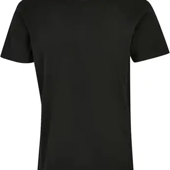 Build Your Brand Herren T-Shirt - Basic Rundhalsausschnitt, kurzarm, Schwarz, Größe L
