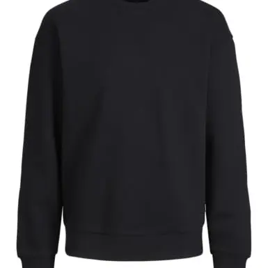 Jack & Jones Herren Basic Sweater | Langarm Rundhals Pullover, Schwarz, Größe S