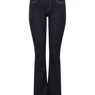 ONLY Damen Jeans Onlblush Mid Flared Stayblue, Dark Blue Denim, Größe L (34)