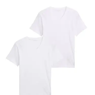 TOM TAILOR Herren V-Ausschnitt T-Shirt Doppelpack, Weiß, XL