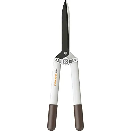 Fiskars Heckenschere HS53 für Form- und Rückschnitt, 54,4 cm, Weiß/Orange