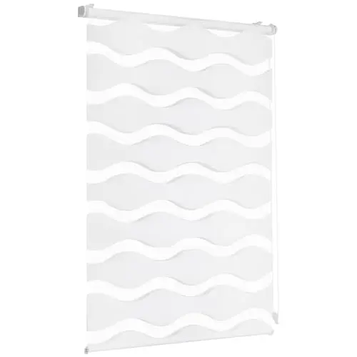 Sekey Doppelrollo Wellen Klemmfix 40x150cm, Weiß, Sonnenschutz ohne Bohren
