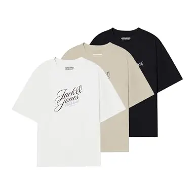 JACK & JONES Jorinwood T-Shirt 3er Pack, kurzarm, Crew Neck