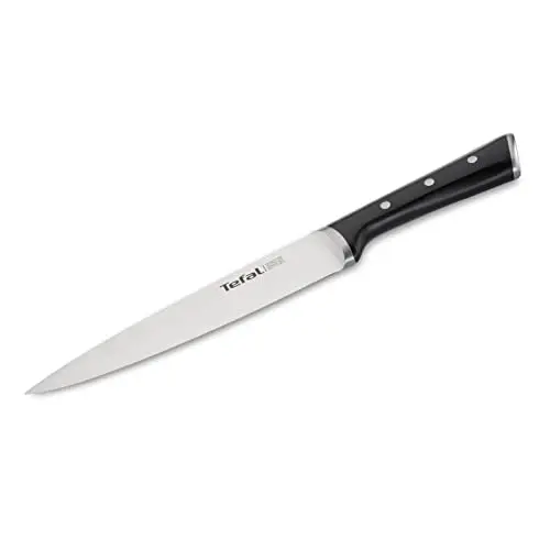 Tefal Ice Force Fleisch- und Schinkenmesser, 20 cm, Edelstahl/Schwarz