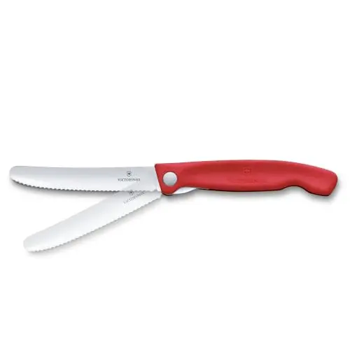 Victorinox Swiss Classic Picknickmesser mit Wellenschliff, 11 cm, Rot