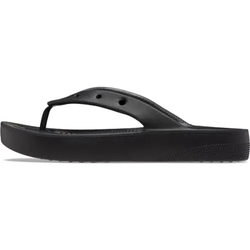 Crocs Women's Classic Platform Flip Flops, Black, Size 5 UK