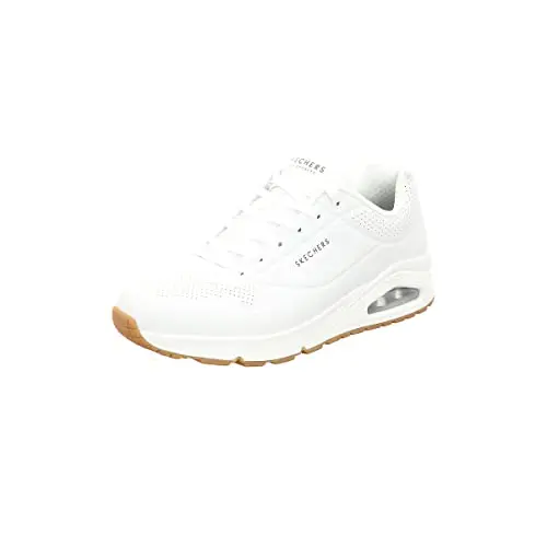 Skechers Herren Uno Stand On Air Sneaker, Weiße Durabuck-Details, 44 EU