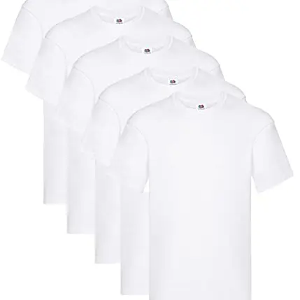Fruit of The Loom Herren T-Shirt 5er Pack Weiß Größe XXL