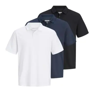 JACK & JONES Herren Polo 3er Pack, kurzärmelig, Navy Blazer, XXL