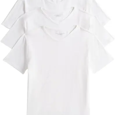 Tommy Hilfiger Herren 3er Pack V-Ausschnitt T-Shirts, Kurzarm, Weiß, XL