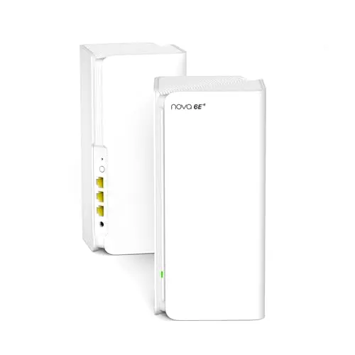 Tenda Nova MX21-Pro Mesh WLAN Wi-Fi 6E System, AXE5700 Tri-Band Repeater & Router für 3-6 Schlafzimmer