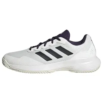 adidas Herren Gamecourt 2.0 Tennis Schuhe, Weiß/Schwarz/Pink, 42 EU
