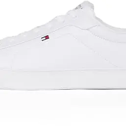 Tommy Hilfiger Herren Sneaker Court Icon Flag aus Leder, Weiß, Größe 40