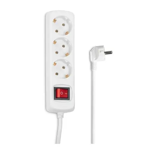 Hama 3-Fach Steckdosenleiste mit Save Energy-Schalter, 1,4m Kabel, GS geprüft, ideal für Home Office, weiß