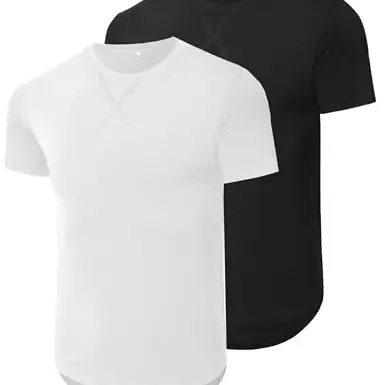 Wayleb Herren T-Shirt 2er Pack kurzarm, leicht und atmungsaktiv, Schwarz/Weiß, Größe M