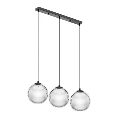 Uniprodo Pendelleuchte mit 3 E27 Leuchtmitteln - Glas Hängelampe