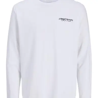 JJ Rebel Herren Jrebzack Tee Crew Neck, Weiß, Größe L