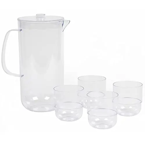 Cambridge Fete 5-teiliges Gläser- und Kannenset - BPA-frei, stapelbar, ideal für Partys und Picknicks
