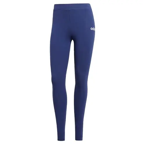 adidas Women's Essentials Cotton Leggings, Dark Blue/White, Size S