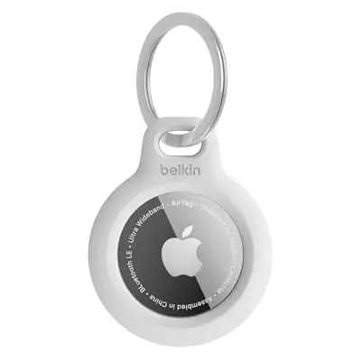 Belkin AirTag Hülle mit Schlüsselanhänger – Schutz für AirTag in Weiß