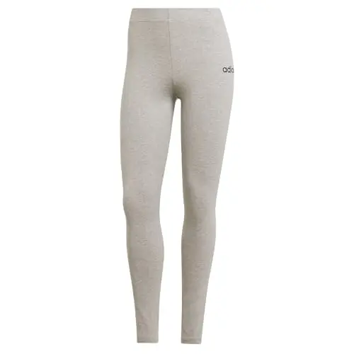 Adidas Damen Essentials LINEAR Cotton Leggings, Medium Grey Heather/Black, Größe S