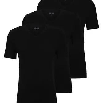 HUGO BOSS Herren T-Shirt V-Neck, Schwarz, Größe XL