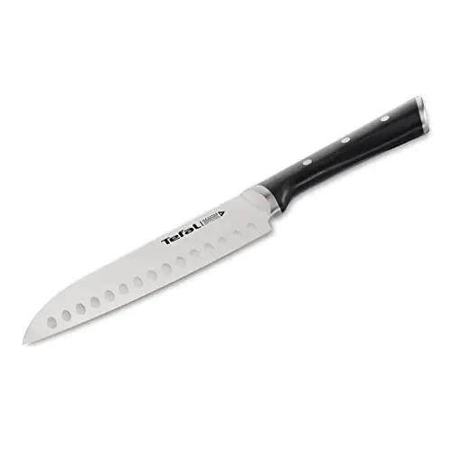 Tefal Ice Force Santoku Messer, 18 cm, Edelstahl/Schwarz