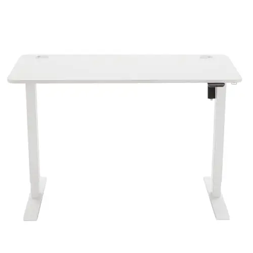 Amazon Basics Höhenverstellbarer Sitz-Steh-Schreibtisch, 120 x 60 cm, ergonomisch, Weiß