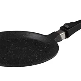 Pradel Excellence Crêpe Maker Stone Style, 24 cm, schwarz mit 2 Griffen