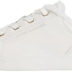 Tommy Hilfiger Damen Cupsole Sneaker mit Teddy-Fell, weiß, Größe 40