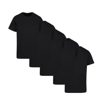 Build Your Brand T-Shirt Herren 5er-Pack Schwarz L