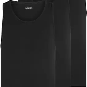 Calvin Klein Herren 3er Pack Tank Tops, Rundhalsausschnitt, Schwarz, Größe M