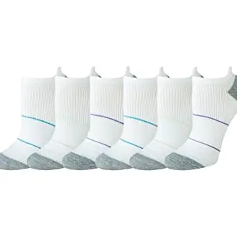 Amazon Essentials Damen Performance Zone Tab-Sportsocken, 6 Paar, Weiß, Größe 36-39.5
