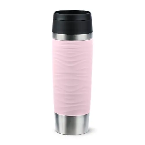 Emsa Travel Mug Wave Isolierbecher 0,5 Liter, Pastellrosa