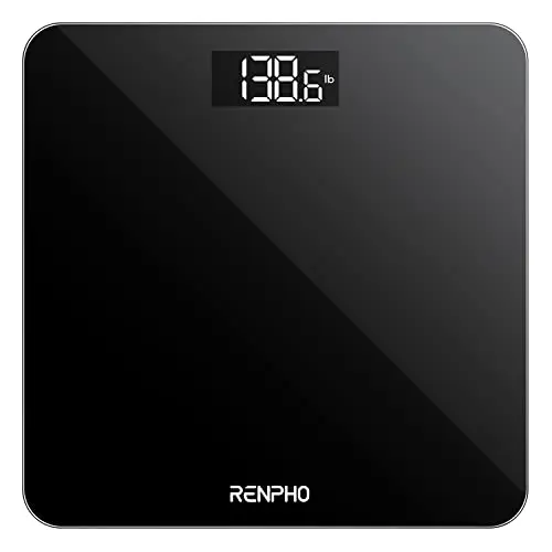 RENPHO Digitale Personenwaage aus Glas, präzise und mit großem Display, bis 180 kg