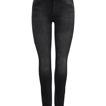 Damen ONLY Skinny Fit Jeans | Mid Waist | Farben: Schwarz, Größe: XL