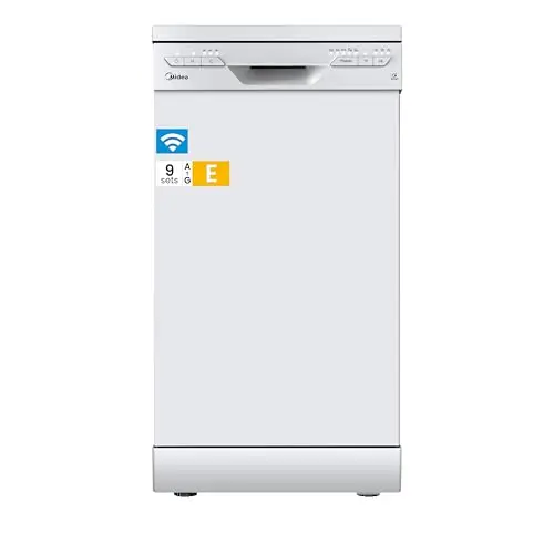 Midea SF 3.45NW PRO Geschirrspüler, 45 cm, Weiß, 9 Maßgedecke, WLAN, 6 Programme, Startzeitvorwahl, 47 dB