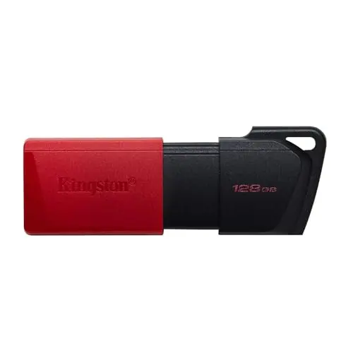Kingston DataTraveler Exodia M USB Stick 128GB - mit beweglicher Kappe (Schwarz/Rot)