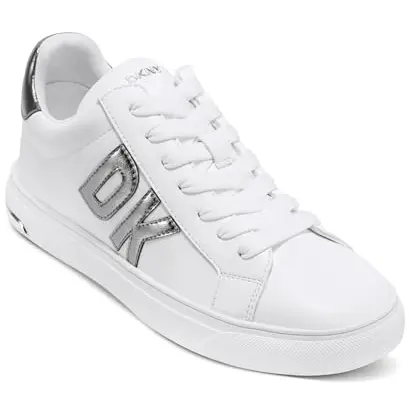 DKNY Abeni Damen Sneakers in Weiß/Nickel, Größe 37