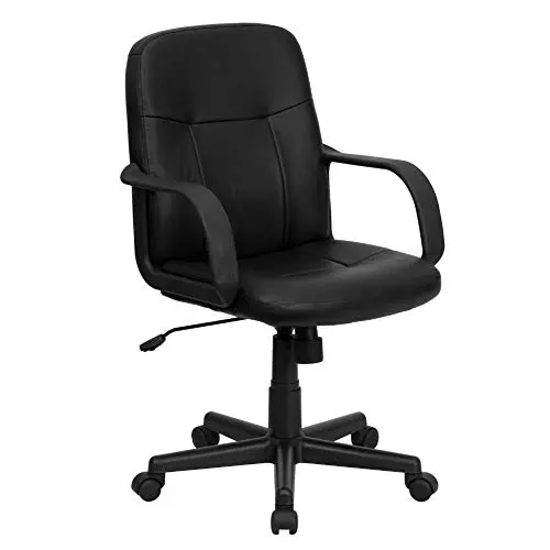 Flash Möbel Mid-Back Drehstuhl mit Armlehnen, Schwarz