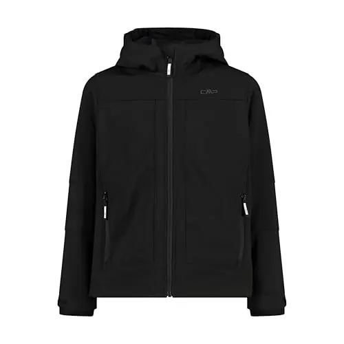 CMP Kinderjacke mit fester Kapuze, Schwarz, Größe 140