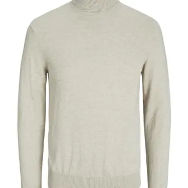 JACK & JONES Herren Rollkragenpullover | Basic Langarm Sweater in Beige, Größe L