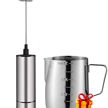 Akku-Handheld Milchaufschäumer für Latte, Cappuccino & heiße Getränke in Silber