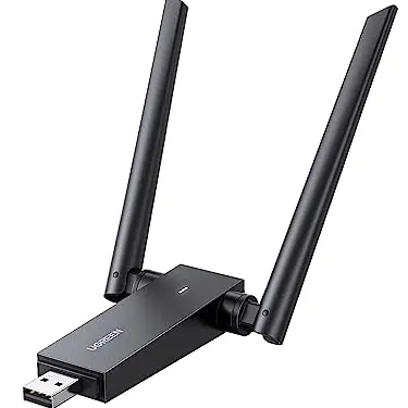 UGREEN WLAN Stick AC1300 Dualband WiFi Adapter mit Antennen, Plug & Play für Windows, MacOS und Linux