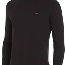 Tommy Hilfiger Herren Langarmshirt Slim Fit Tee Basic, Schwarz, XXL