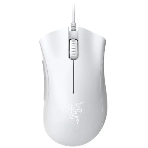 Razer DeathAdder Essential - Kabelgebundene Gaming-Maus, 6400 DPI, 5 programmierbare Tasten, Weiß