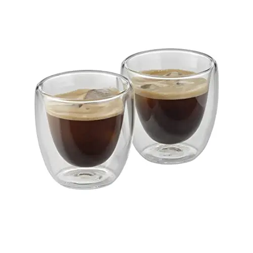 WMF Kult Espressotassen Set, doppelwandige Gläser 80ml, 2-teilig, hitzebeständig