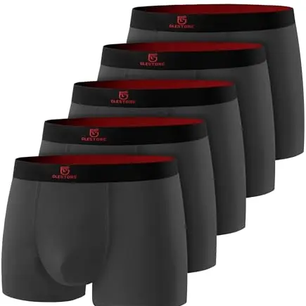 GLESTORE Boxershorts Herren 5er Pack Modal Unterwäsche Hipster - dunkelgrau, Größe L