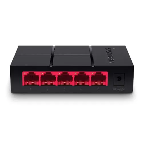 Mercusys MS105G 5-Port Gigabit Netzwerk Switch, Plug and Play, Automatische Aushandlung